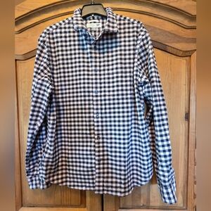 Old Navy Oxford Shirt Men's Pale Pink Gingham Long Sleeve Button-Up XL Slim Fit